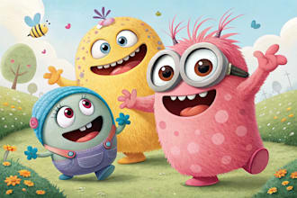 design cute cartoon characters
