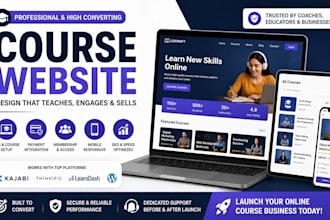 course website design, lms, payments and membership setup