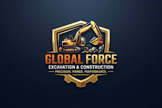 design a professional excavator logo for businesses