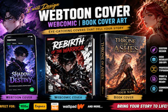 design webtoon cover, webcomic, book cover art