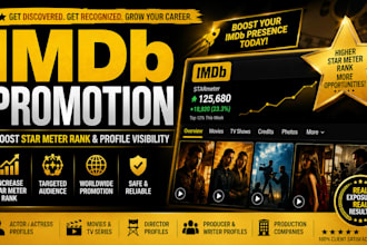 boost imdb starmeter ranking imdb page promotion increase imdb movie visibility
