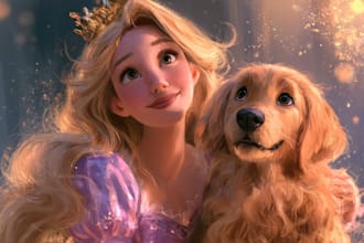 disney princess portrait female focused disney pet portrait art