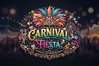 design a colorful carnival logo for your event or brand