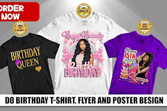 design birthday party flyer poster banner event t shirt