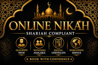 officiate a shariah compliant online nikah as imam with witnesses