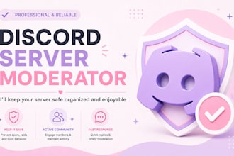 be your professional discord server moderator, admin or community manager