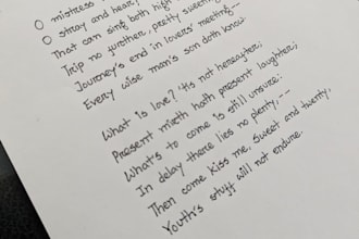 hand writing assignment job and any type of writing
