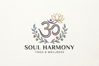 design a meaningful om logo for yoga and wellness brand