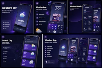 create a professional flutter mobile app with weather API