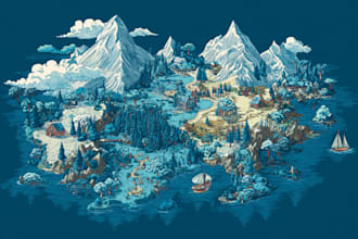 illustrate a creative vector map