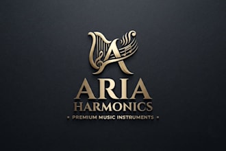 design a creative music instrument logo for your brand
