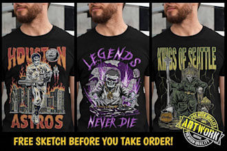draw t shirt design with warren lotas style