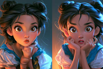 illustrate a marvelous cartoon vector portrait illustration