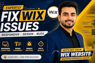 fix wix website bugs , responsiveness issues or wix velo errors