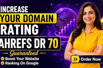 increase your website aherfs dr 70 with  seo backlinks