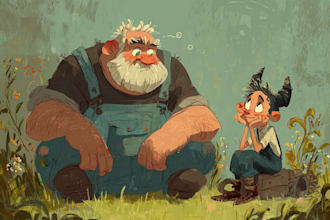draw cartoon illustration for you