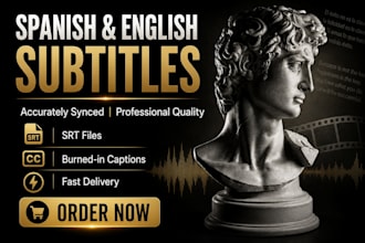 add accurate spanish english subtitles or srt files