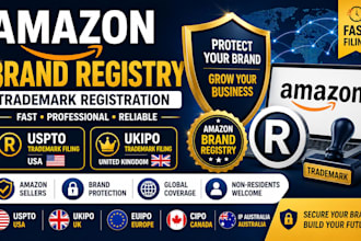 register your uspto trademark for US amazon brand registry or ukipo trademark