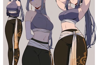 draw anime character sheet or reference sheet for v tuber