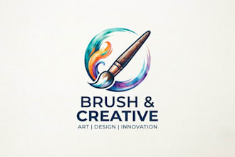 design a creative brush logo for your brand