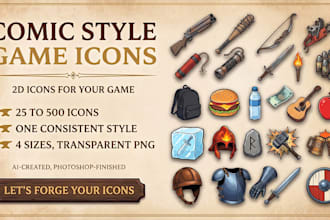 create comic style 2d game icons for your rpg inventory with the help of ai