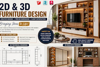 design kitchen, wardrobe and furniture in 2d and 3d