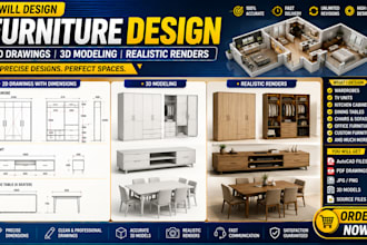 make custom 2d and 3d furniture drawings