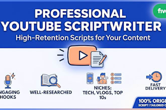 be your professional youtube script writer
