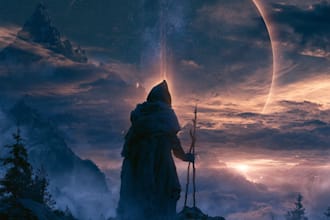 make a stunning fantasy album cover illustration