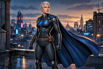 create an amazing superhero or fantasy comic illustration
