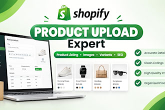 do fast shopify product upload and e commerce product listing