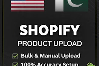 do fast shopify product upload and e commerce product listing