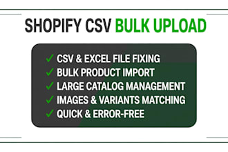 bulk upload products via CSV to shopify store