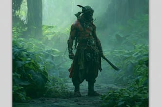 create a amazing fantasy custom illustration