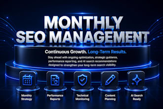 provide monthly SEO GEO aeo and llmo management