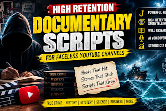 engaging youtube documentary scripts for faceless channels