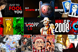 create high quality anime manga review, prediction , explanation thumbnail
