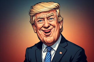 create humorous political cartoon caricature art