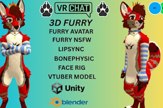 create custom vrchat avatar commission furry anime vrc avatar vr character nsfw