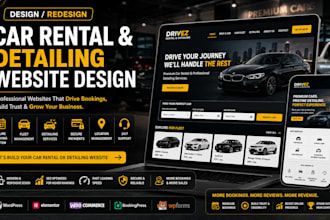 design car dealer, car rental website, rental website, car detailing
