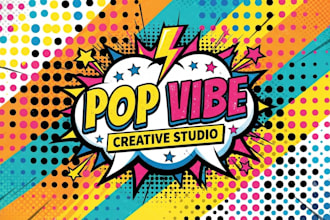 design a bold pop art logo for your brand