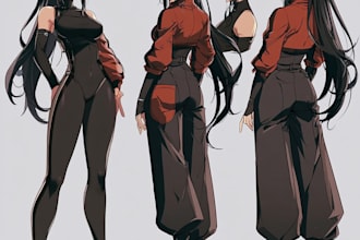 design custom character sheet or reference sheet for v tuber