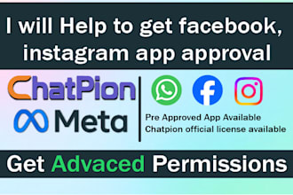 get facebook, instagram whatsapp app approval for chatpion