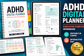 do adhd digital planner adhd workbook executive function planner and canva ebook