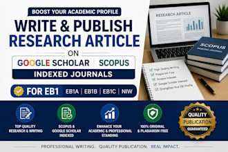 write publish research article on google scholar scopus indexed journal for eb1