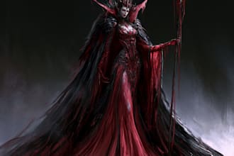 horror vampire lord queen character desing