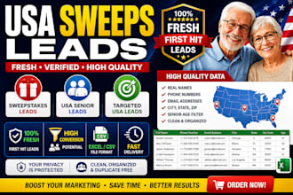 filter hot first hit sweeps leads, senior aged leads, USA leads, gamblers leads