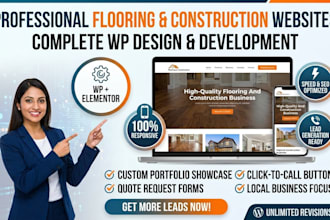 create a modern responsive flooring and construction website for your business