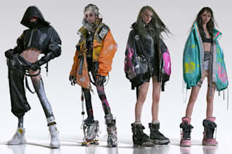 cyberpunk female character art