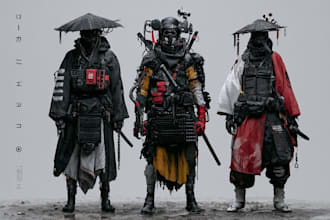 cyberpunk samurai street warrior art